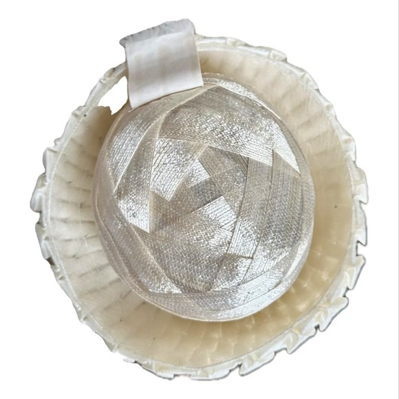 Schiaparelli vintage champagne raffia brimmed Bretton hat , circa 1950s - Picture 1 of 8